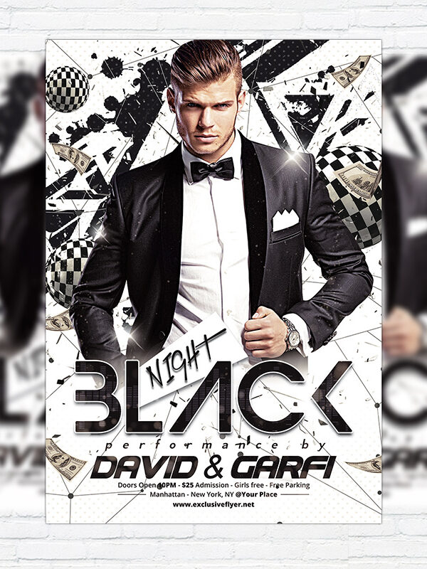 Black Night - Premium Flyer Template + Facebook Cover