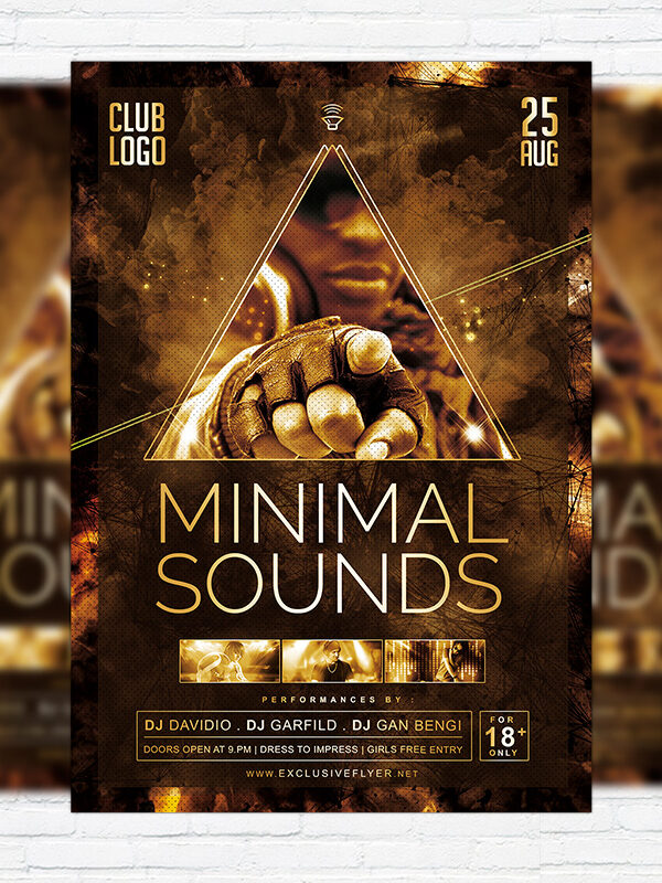 Minimal Sounds Vol.3 - Premium Flyer Template + Facebook Cover
