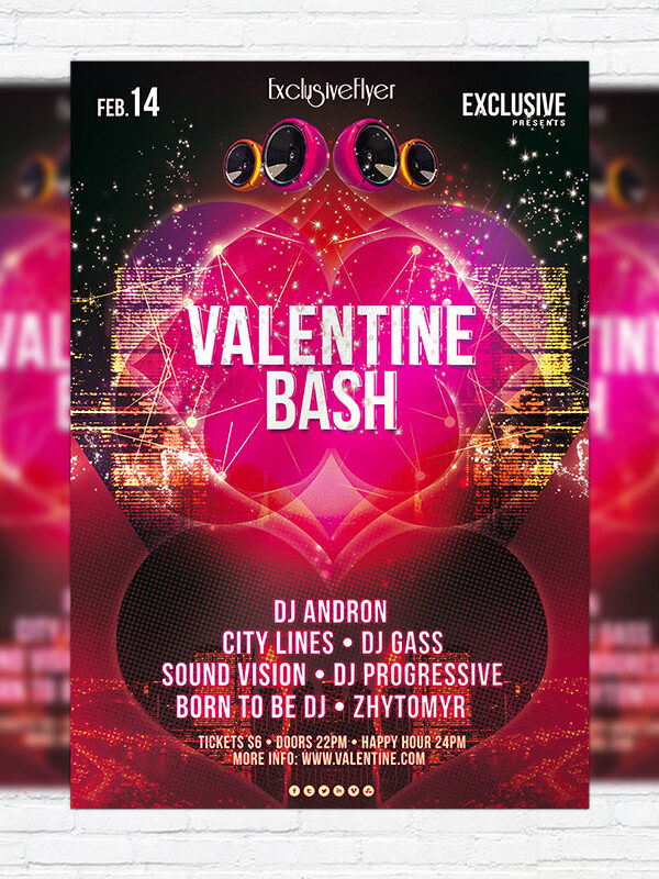 Valentine Bash - Premium PSD Flyer Template