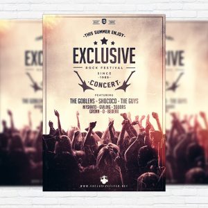 Rock Concert - Premium Flyer Template + Facebook Cover