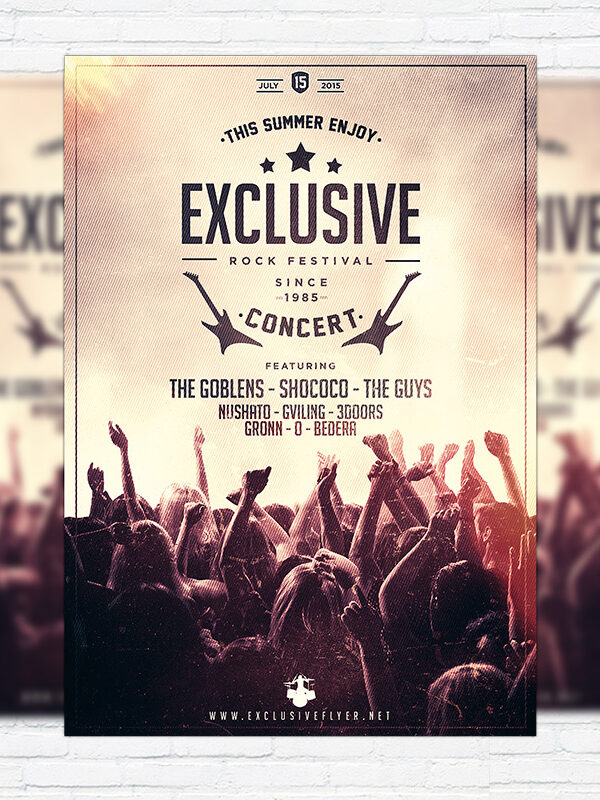 Rock Concert - Premium Flyer Template + Facebook Cover
