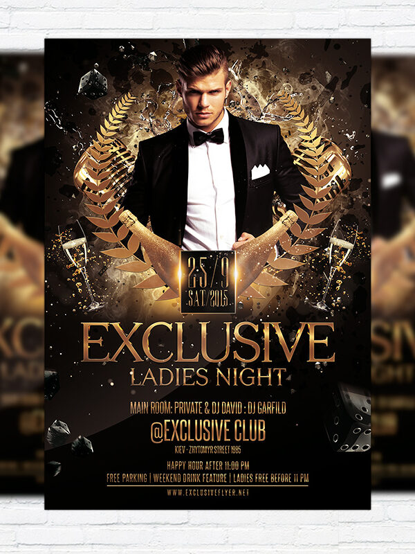 Exclusive Ladies Night - Premium Flyer Template + Facebook Cover