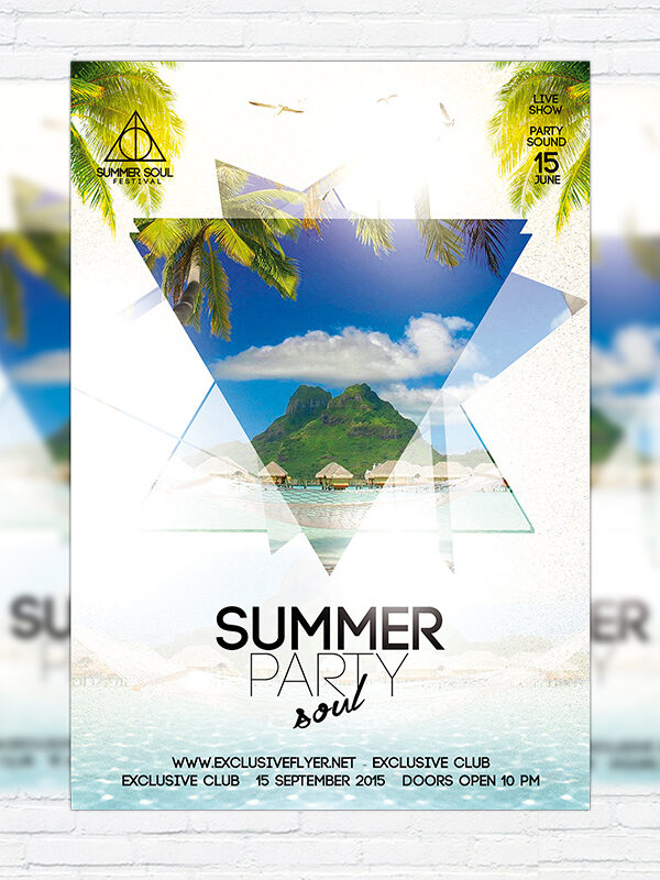 Summer Soul Party - Premium Flyer Template + Facebook Cover