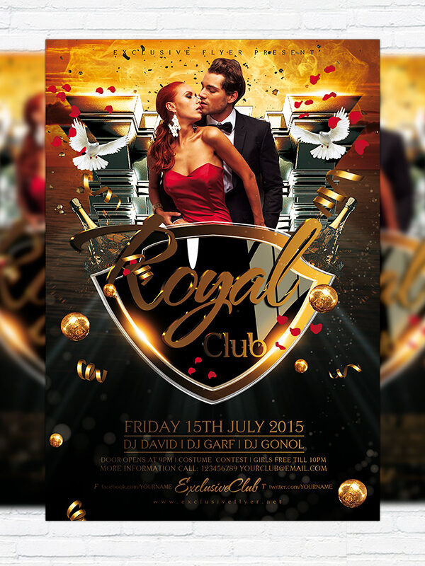 Royal Club Party - Premium Flyer Template + Facebook Cover-1