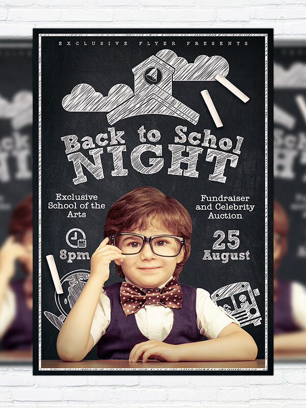 Back to School Night - Premium Flyer Template + Facebook Cover