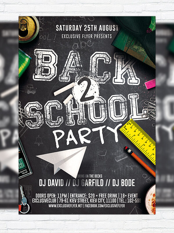 Back to School Party Vol.2 - Premium Flyer Template + Facebook Cover