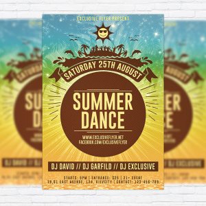 Summer Dance Party - Premium Flyer Template + Facebook Cover