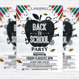 Back To School Party Vol.3 - Premium Flyer Template + Facebook Cover