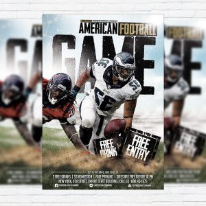 American Football Game - Premium Flyer Template + Facebook Cover