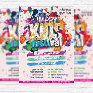 Kids Festival - Premium Flyer Template + Facebook Cover