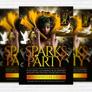 Sparks Party - Premium Flyer Template + Facebook Cover