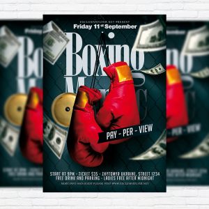 Boxing Maniac - Premium Flyer Template + Facebook Cover