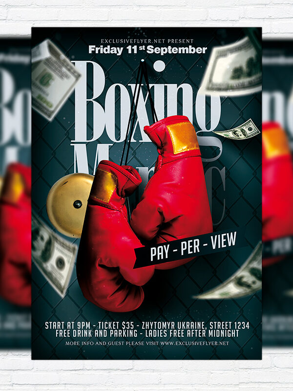 Boxing Maniac - Premium Flyer Template + Facebook Cover