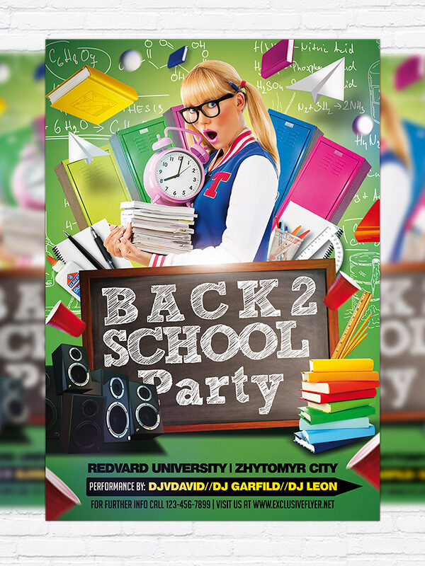 Back To School Party Vol.4 - Premium Flyer Template + Facebook Cover