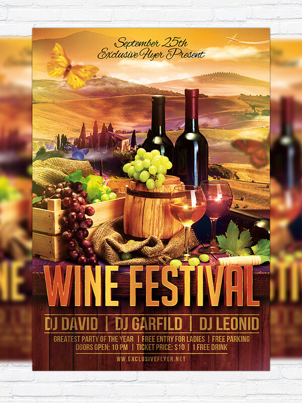 Wine Festival - Premium Flyer Template + Facebook Cover