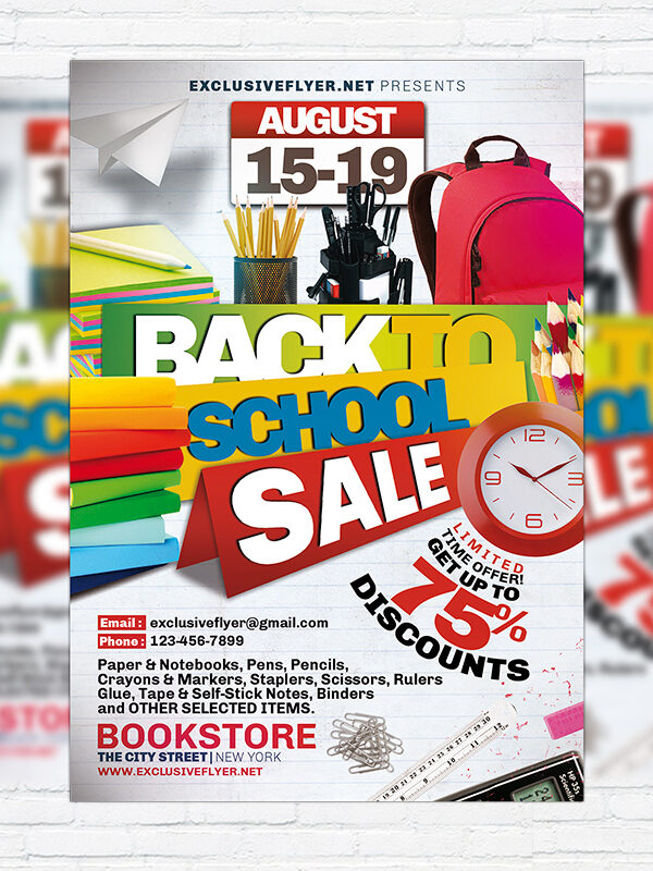 Back to School Sale - Premium PSD Flyer Template