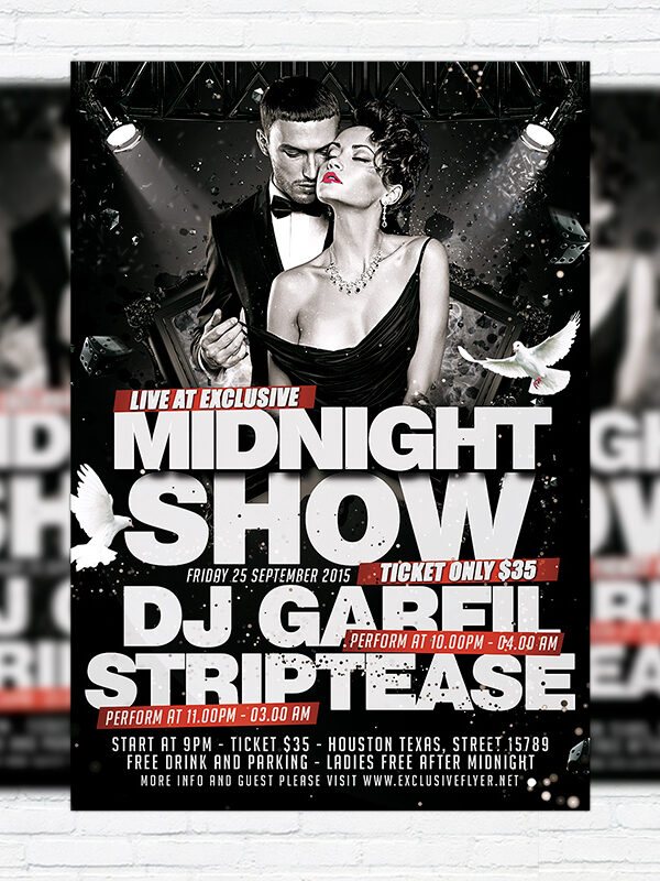 Midnight Show - Premium Flyer Template + Facebook Cover