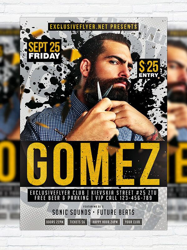 DJ Club Party - Premium Flyer Template + Facebook Cover