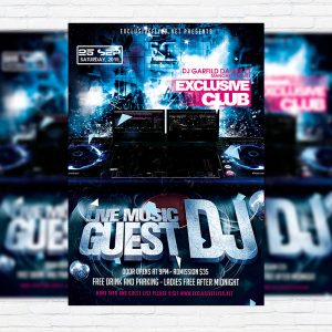 Guest DJ - Premium Flyer Template + Facebook Cover