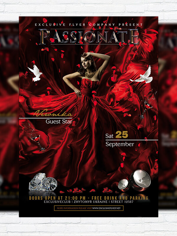 Passionate - Premium Flyer Template + Facebook Cover