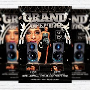 Grand Opening - Premium Flyer Template + Facebook Cover