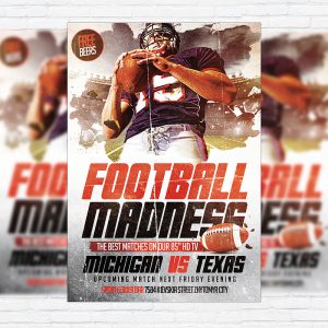 Football Madness - Premium Flyer Template + Facebook Cover