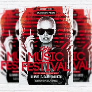 The Music Festival - Premium Flyer Template + Facebook Cover