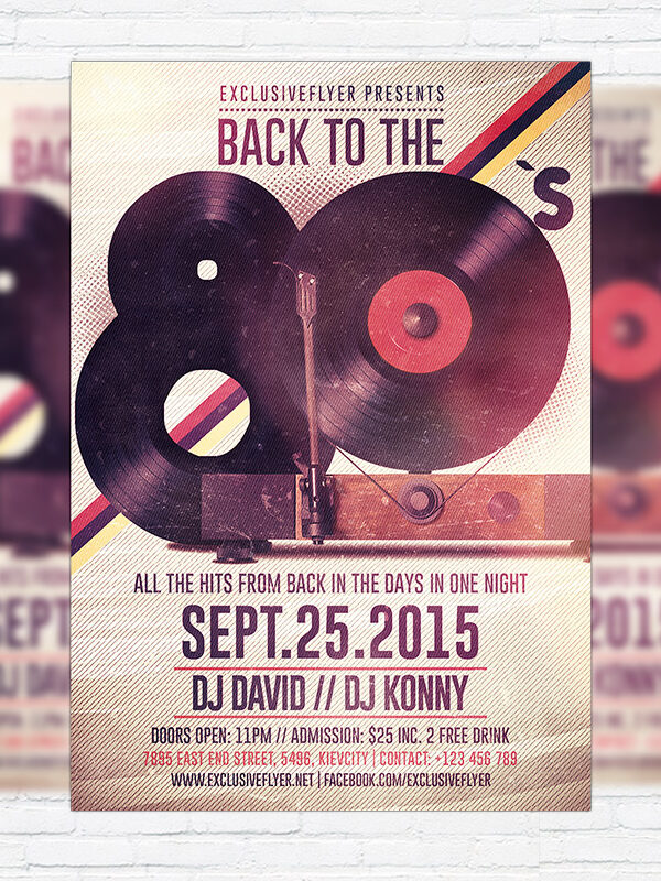 Retro Party - Premium Flyer Template + Facebook Cover