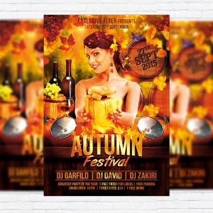 Autumn Festival - Premium Flyer Template + Facebook Cover