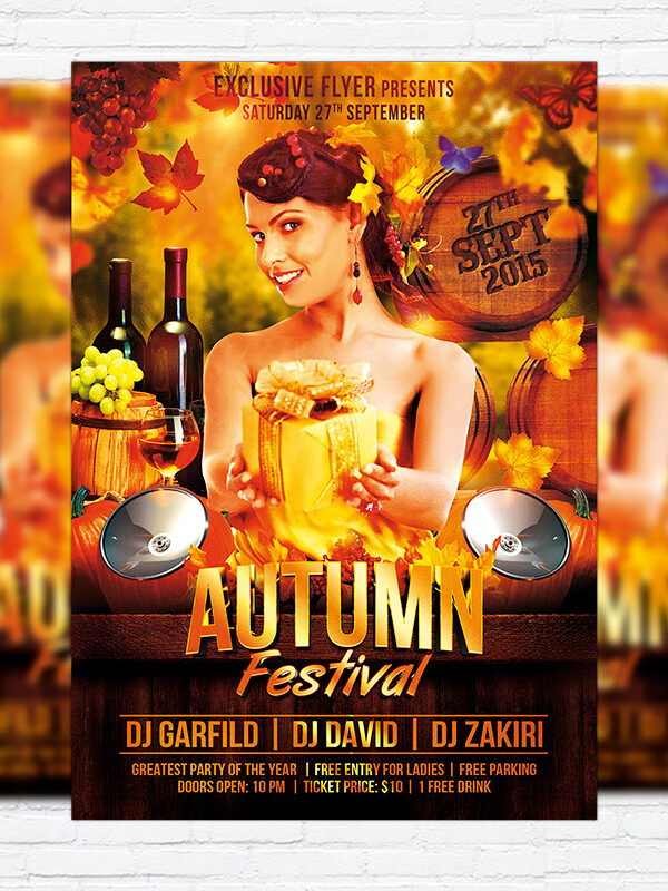 Autumn Festival - Premium Flyer Template + Facebook Cover