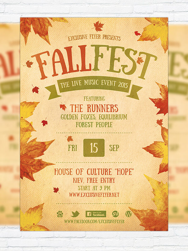 Fall Festival - Premium Flyer Template + Facebook Cover