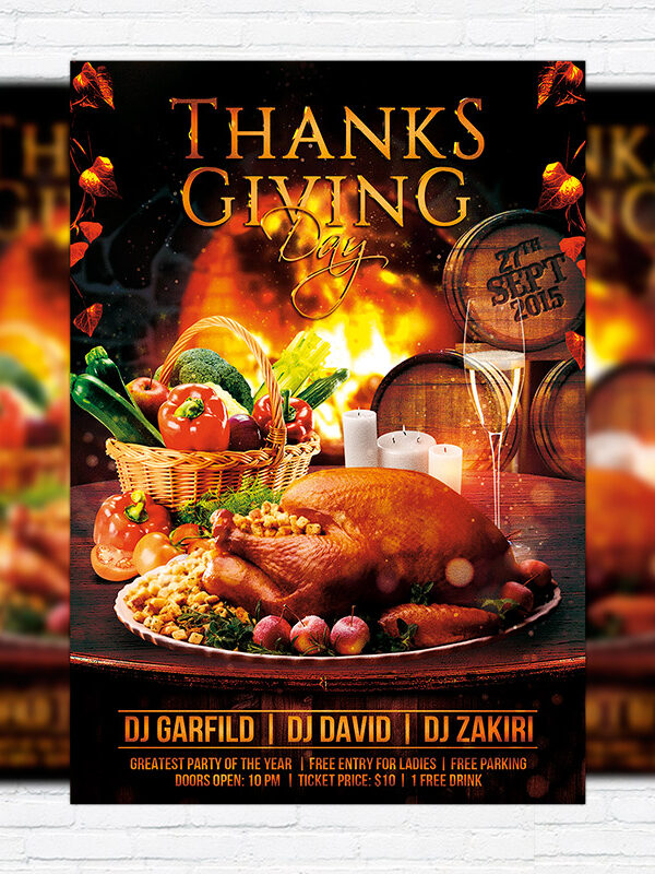 Thanksgiving Day - Premium Flyer Template + Facebook Cover