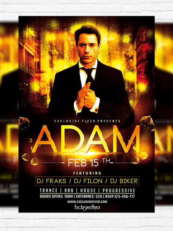 Gold Night Party - Premium PSD Flyer Template