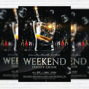 Weekend Friday Drink - Premium Flyer Template + Facebook Cover