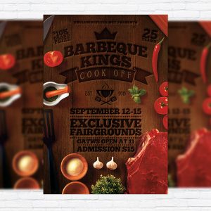 Barbecue Kings - Premium Flyer Template + Facebook Cover