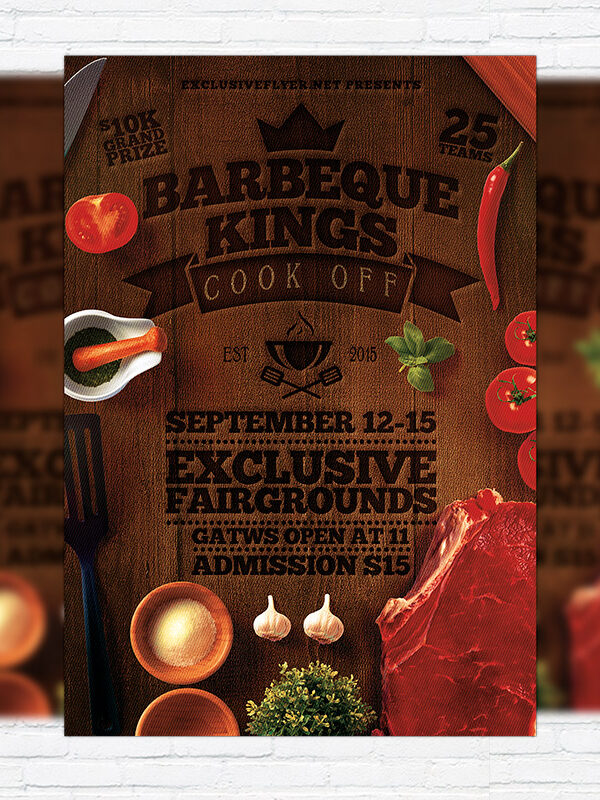 Barbecue Kings - Premium Flyer Template + Facebook Cover
