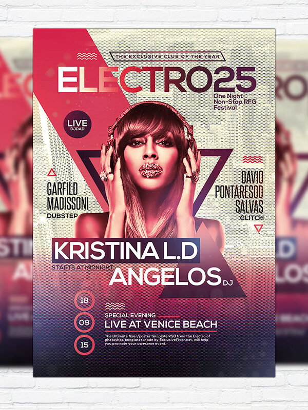 Electro - Premium Flyer Template + Facebook Cover