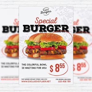 Special Burger - Premium Flyer Template + Facebook Cover