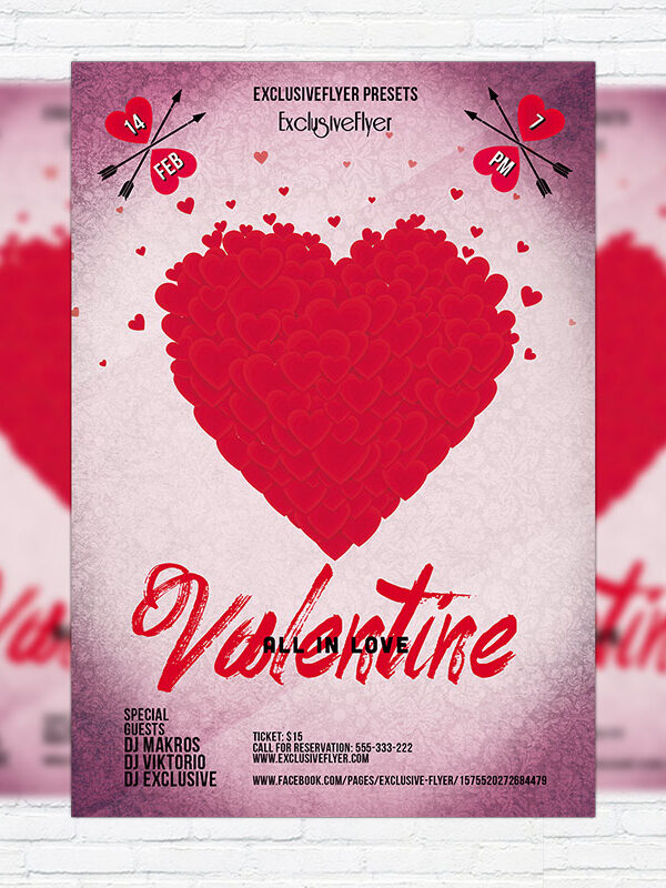 Valentine Love - Premium PSD Flyer Template