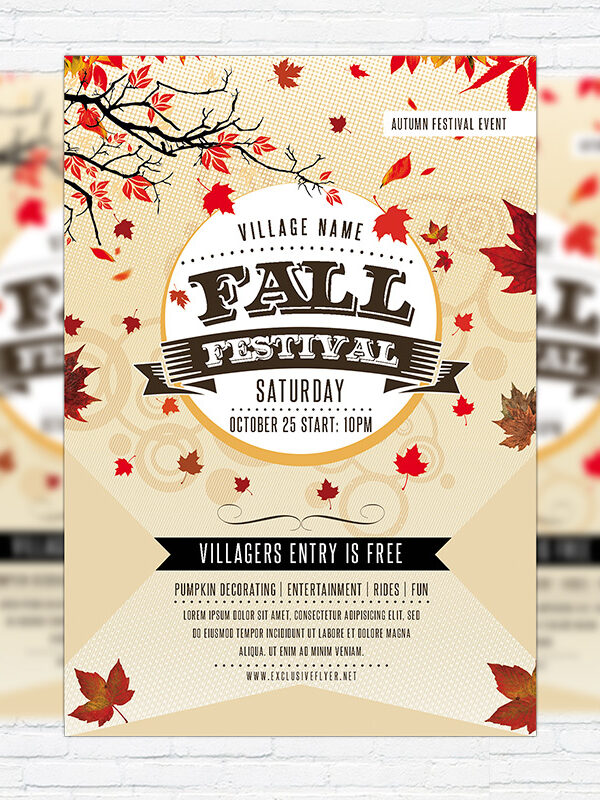 Fall Festival Vol.2 - Premium Flyer Template + Facebook Cover