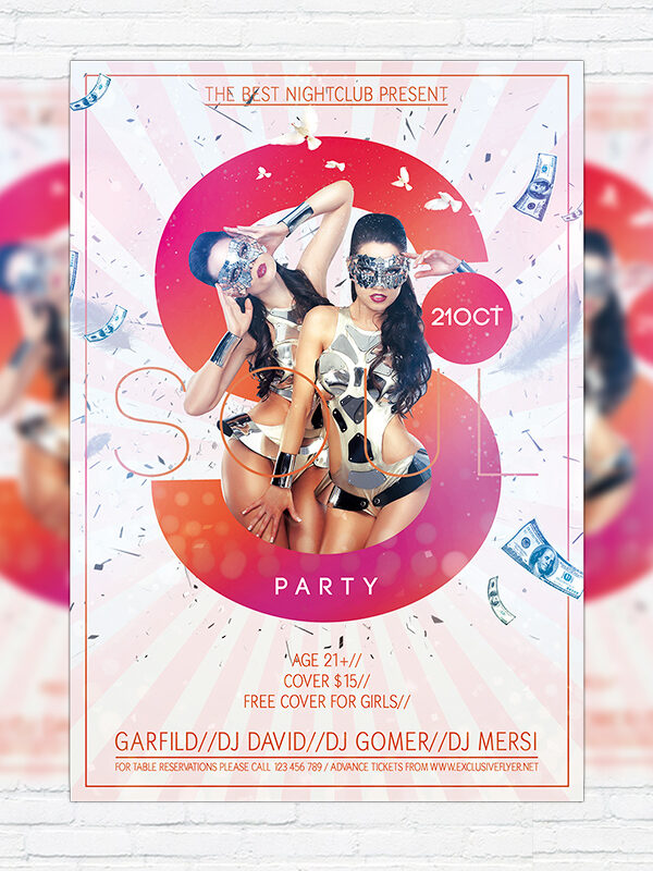 Soul Party - Premium Flyer Template + Facebook Cover