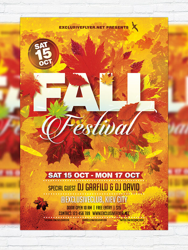 Fall Festival Vol.3 - Premium Flyer Template + Facebook Cover