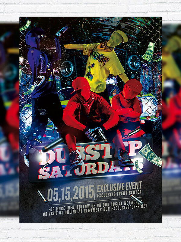Dubstep Dance Party - Premium Flyer Template + Facebook Cover