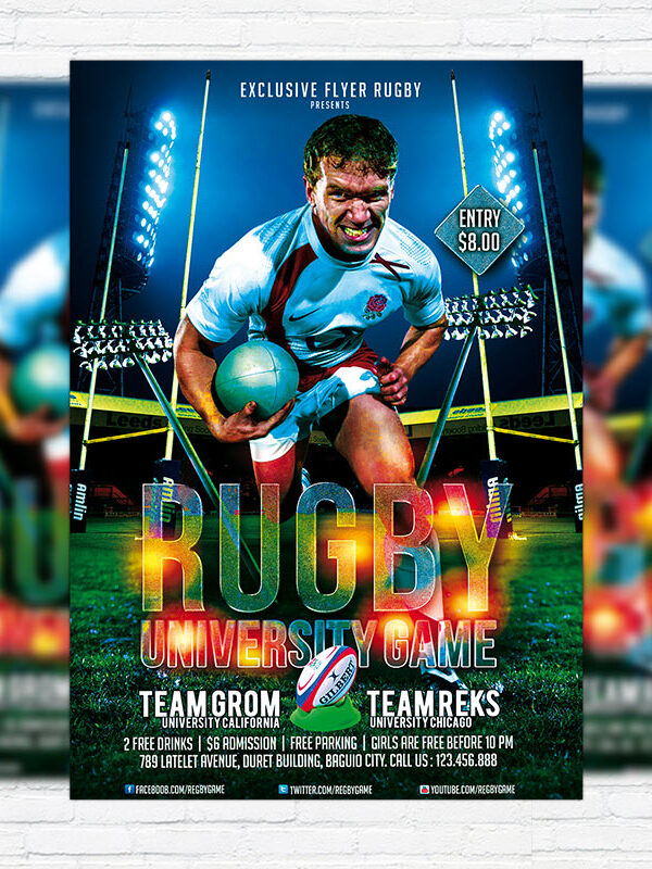 Rugby Game - Premium PSD Flyer Template