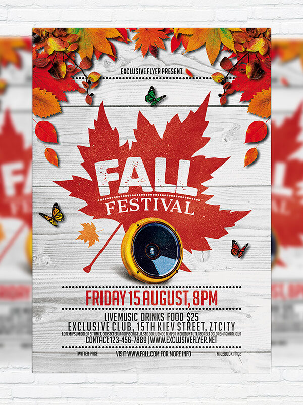 Fall Festival Vol.4 - Premium Flyer Template + Facebook Cover