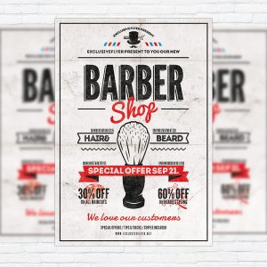 Barber Shop Vol.2 - Premium Flyer Template + Facebook Cover