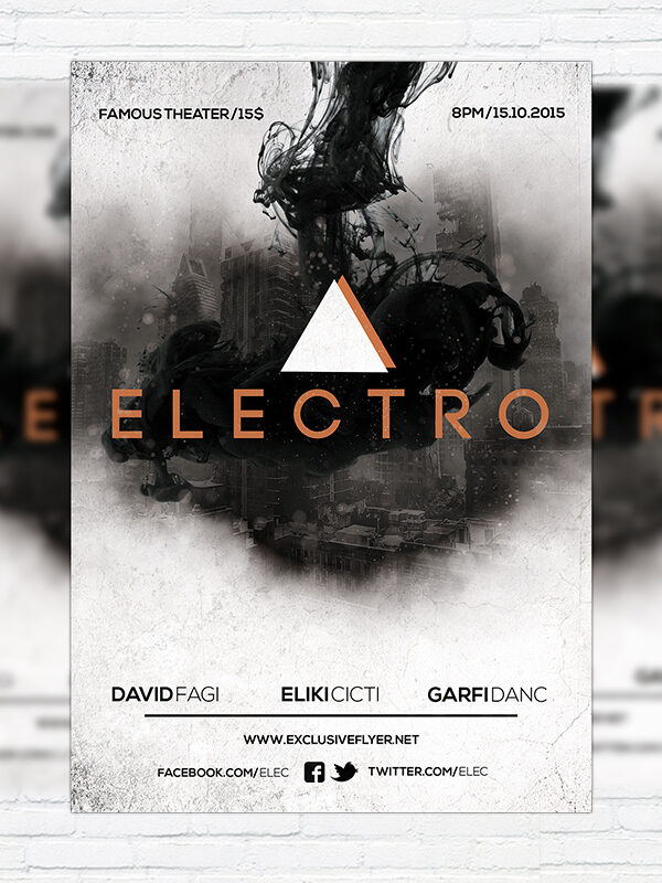 Electro Vol.2 - Premium Flyer Template + Facebook Cover