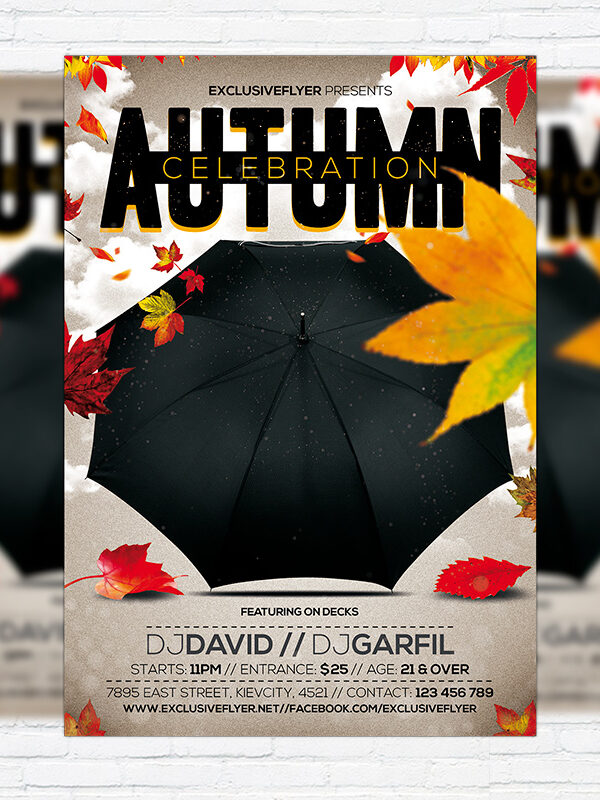 Autum Celebration - Premium Flyer Template + Facebook Cover
