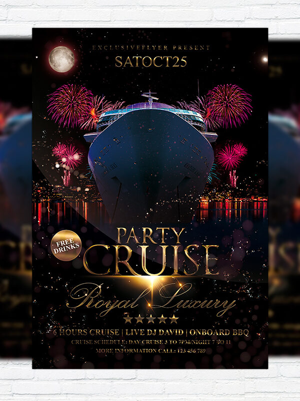 Cruise Party Vol.2 - Premium Flyer Template + Facebook Cover