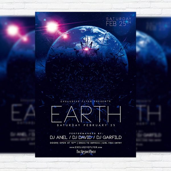Earth Party - Premium PSD Flyer Template